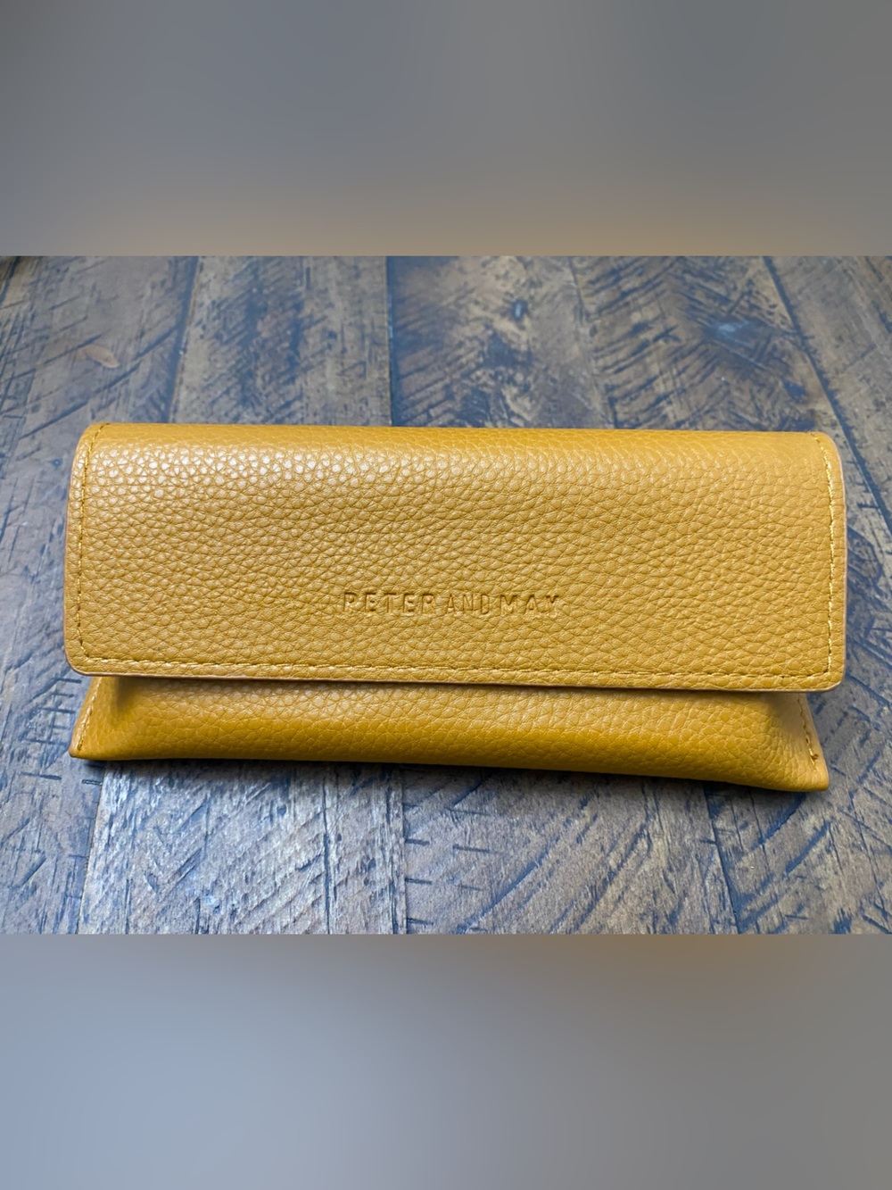 Peter & May Pebbled Leather Sunglasses Sleeve in Mustard